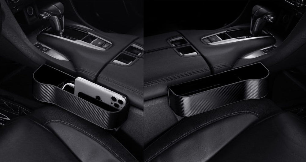 Set 2 Portaoggetti Auto per Sedile Effetto carbonio - Cargadget.it
