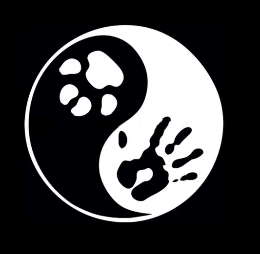 Adesivo Auto Zampa di Cane e Mano Yin Yang - Cargadget.it