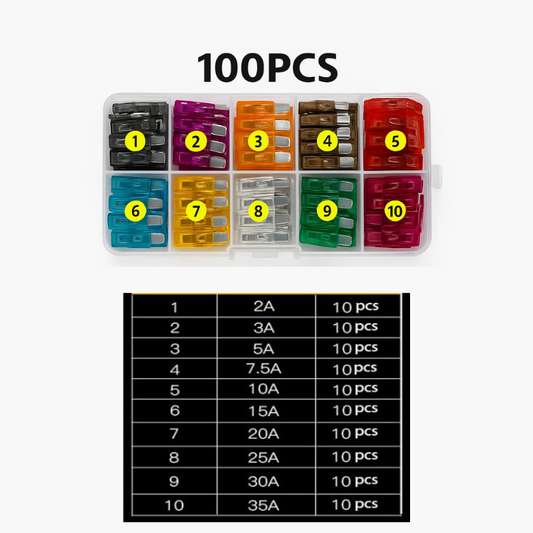 Fusibili Auto 12V Standard Blade ATO/ATC 100 pezzi