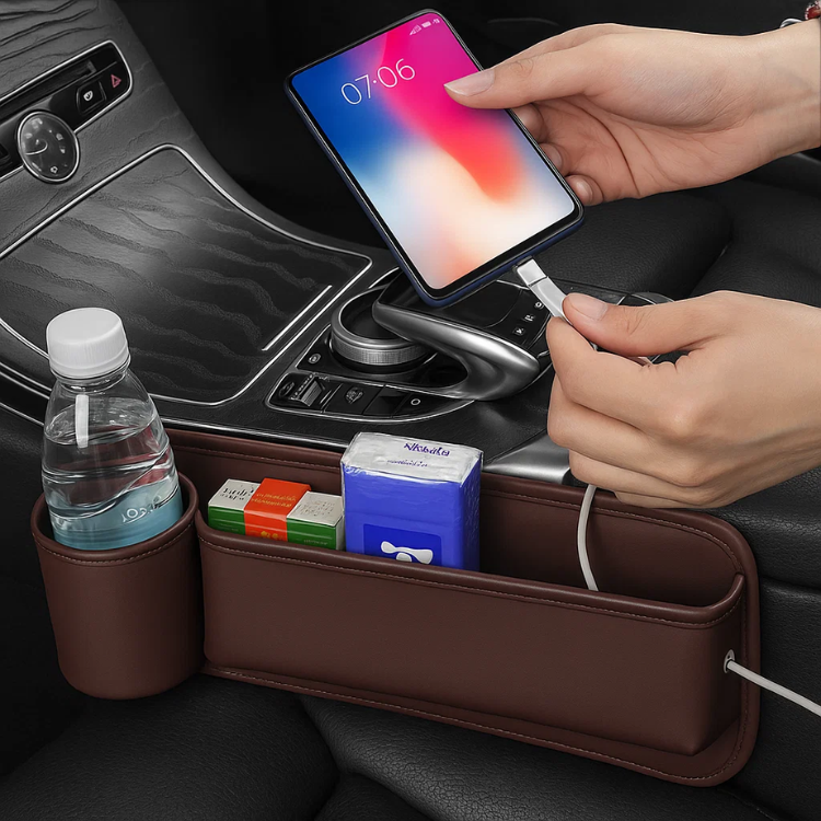 Coppia organizer laterale per sedile auto multifunzione - Cargadget.it