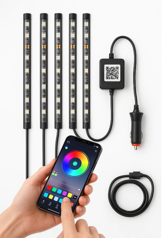 Kit 4 LED per Auto RGB con Controllo App - Cargadget.it