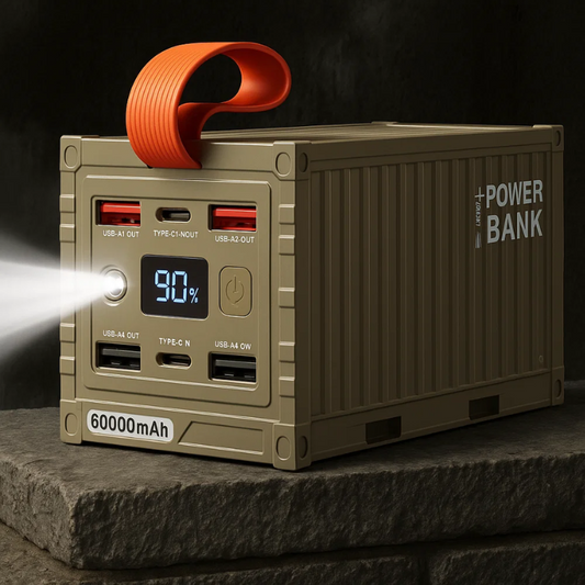 Kit power bank 60000mAh auto con caricatore e cavo per viaggi