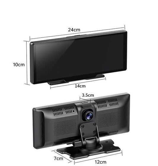 Schermo CarPlay 10" Touch con Bluetooth, Retrocamera e Doppia Registrazione