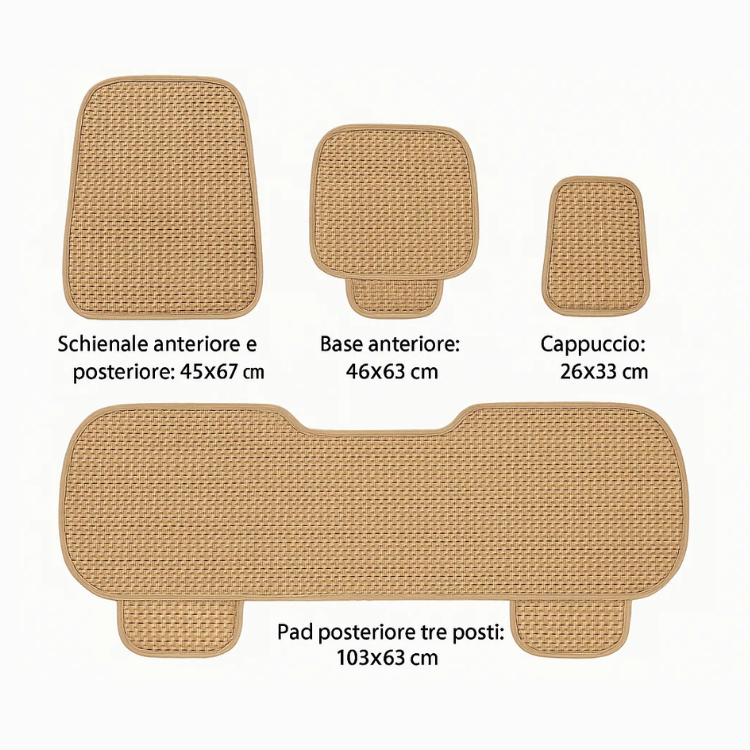 Set Coprisedili Estivi Auto con Cuscini Poggiatesta - Cargadget.it