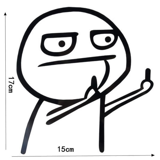 Adesivo auto meme style dito medio - Cargadget.it