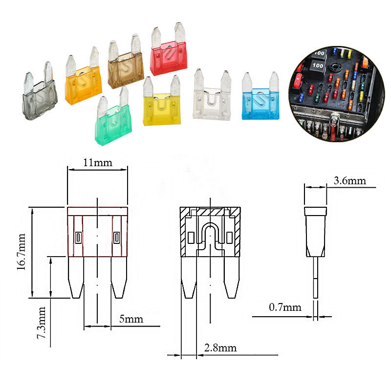 Kit fusibili per auto mini blade 120 pezzi