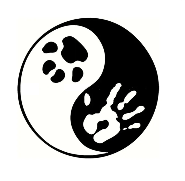 Adesivo Auto Zampa di Cane e Mano Yin Yang - Cargadget.it