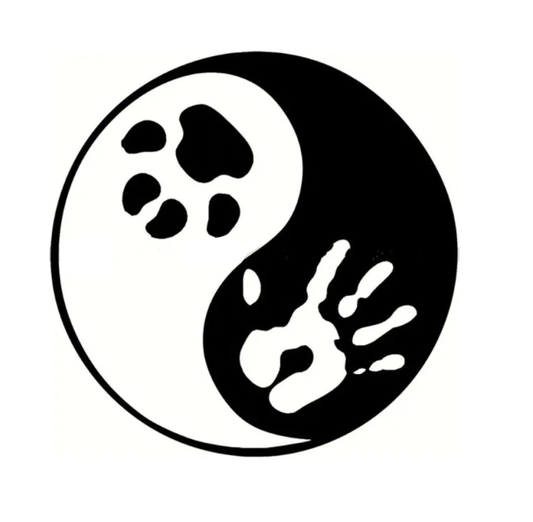Adesivo Auto Zampa di Cane e Mano Yin Yang - Cargadget.it