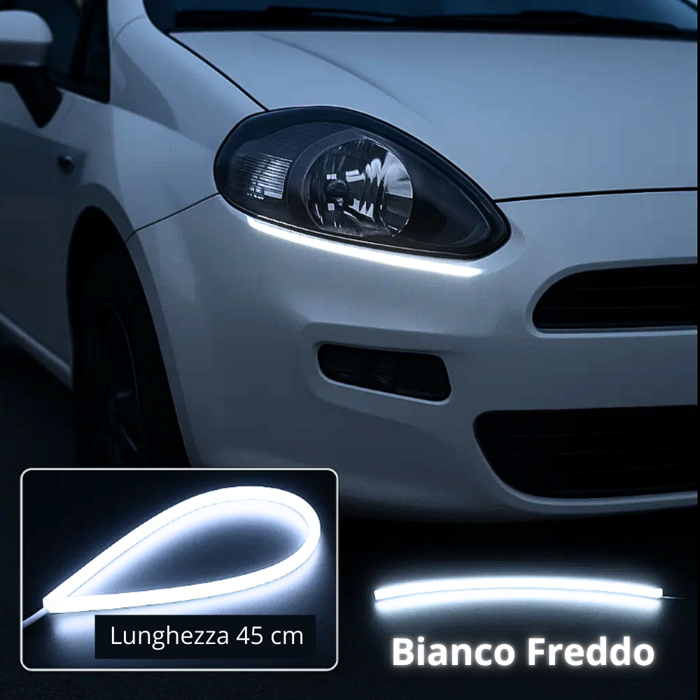 Coppia Strisce LED Luci Diurne DRL Bianche - Cargadget.it