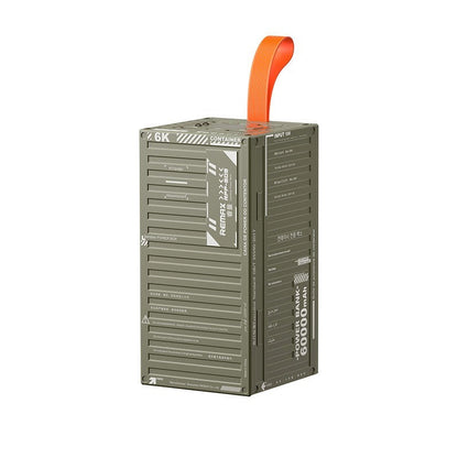 Kit power bank 60000mAh auto con caricatore e cavo per viaggi - Verde Militare