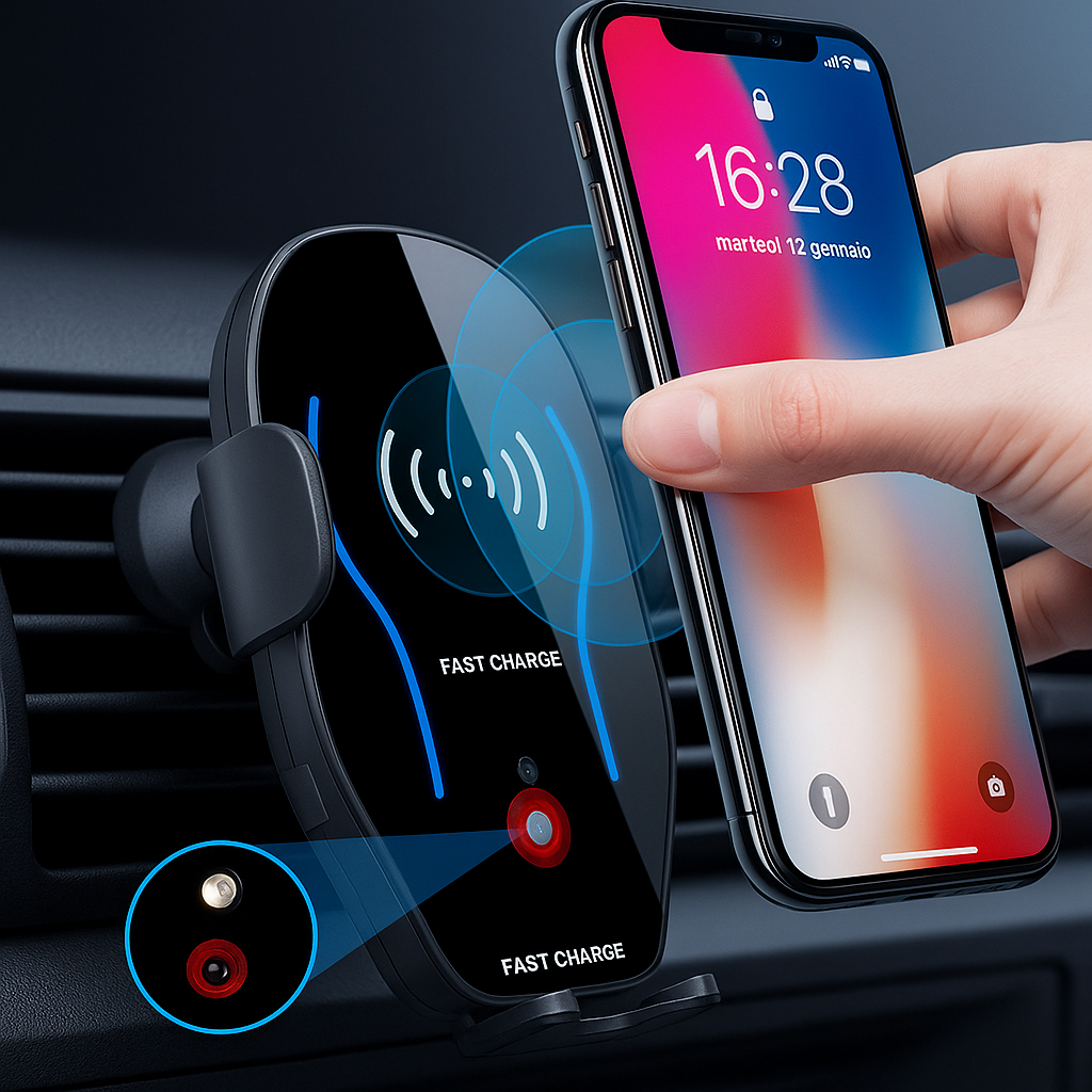 Supporto Auto Wireless con LED a Luce Soffusa